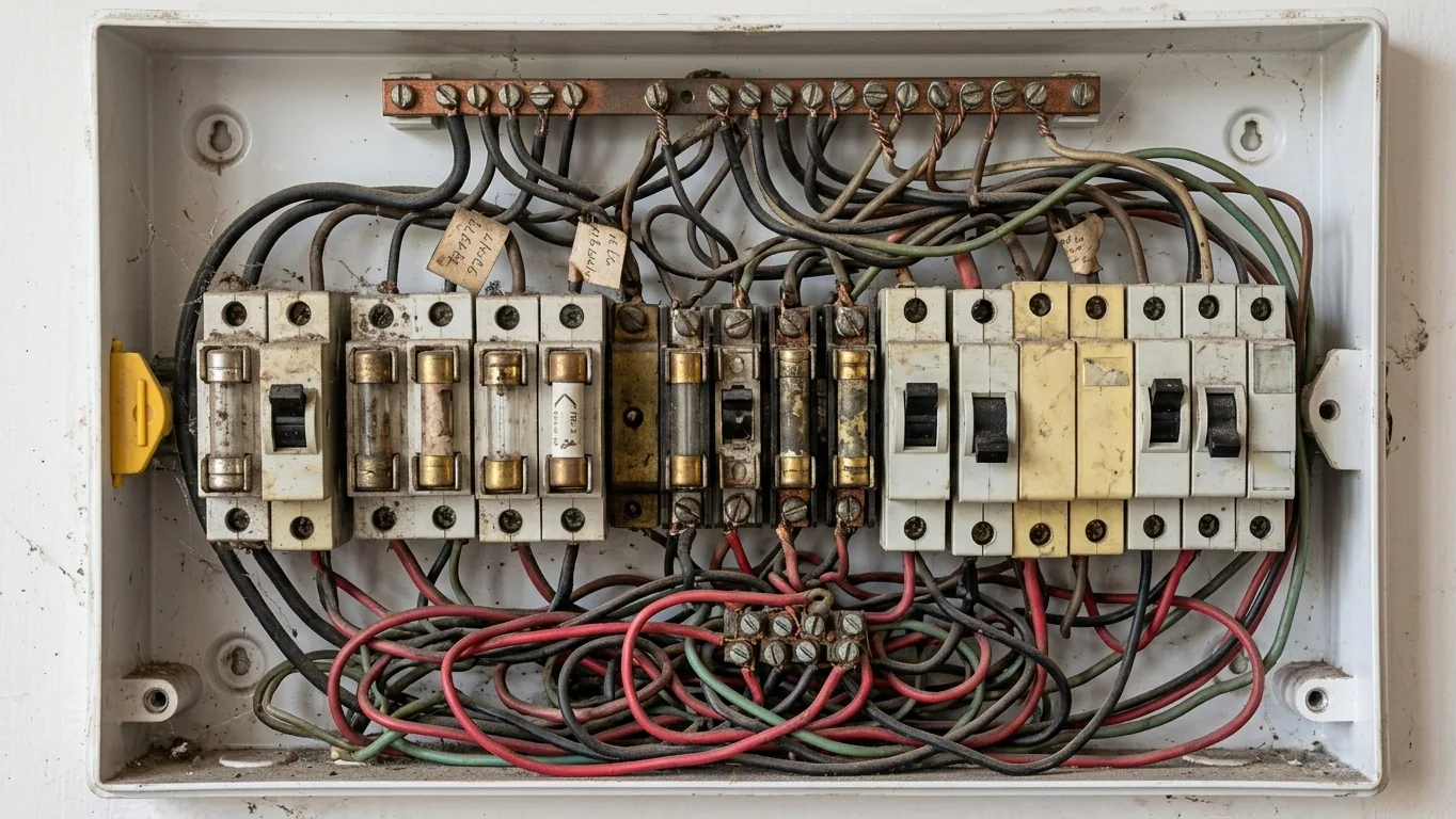 Installation de tableau électrique à Melun — avant (chantier 4)